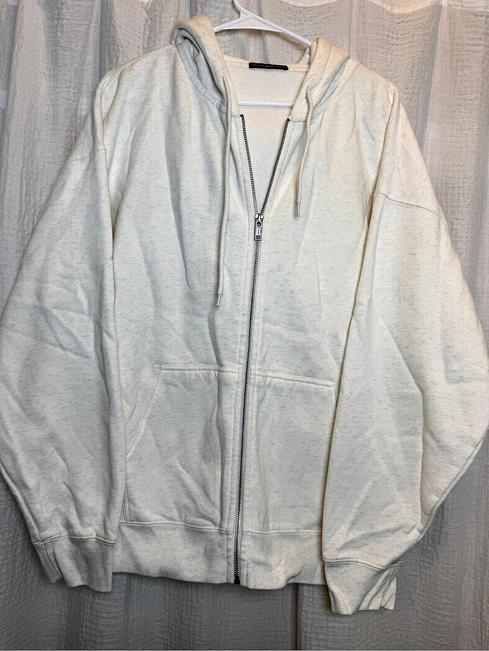 Like New Brandy Melville White Christy Zip Up Hoodie - One Size